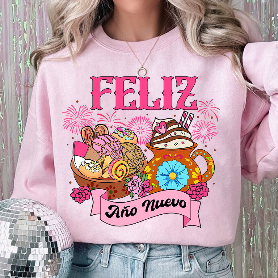 Mexican New Year 2024 PNG, Happy New Year, Feliz Año Nuevo PNG, Pan dulce New Year Png, Cafecito y Pan dulce, Latino 2024 PNG, Pan Dulce Png - VartDigitals