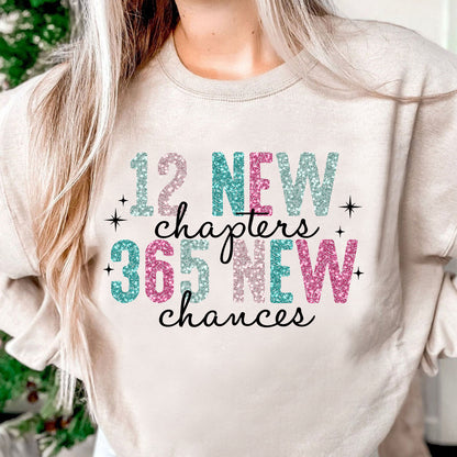 New Year PNGs: 12 Chapters, 365 Chances, Simple Designs, Sublimation Download, Glitter Sequins 2025 - VartDigitals