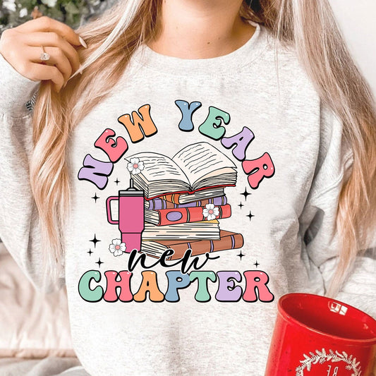 New Years Sublimation PNG, New Year New Chapter PNG, Books Stanley Tumbler png, Book Lover Png, Png for Readers, Teacher Gift - VartDigitals