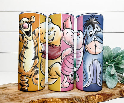 Bundle Retro Pooh Tumbler Wrap, Vintage Tumbler Wrap, Cartoon Tumbler Wrap, Happy Valentine Day, Winnie Tumbler Wrap PNG,Spring Tumbler PNG - VartDigitals