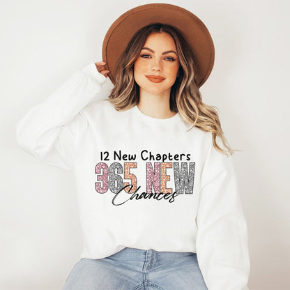 365 Chances: New Year PNG, Simple Design, Sublimation Download, Glitter Sequins 2024 - VartDigitals