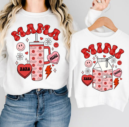 Mama Mini Matching Valentines png, Valentine Day Png , Retro Valentines Heart, Mama and Mini Valentine Png, Matching Valentine Shirts - VartDigitals