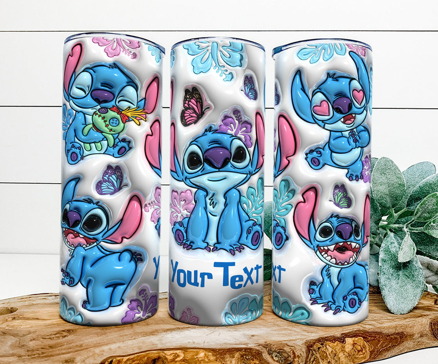 Personalized Inflated Stitch Tumbler PNG, 3D Stitch Tumbler Wraps 20oz Skinny Sublimation Digital Downloads 3D Puffy Design Sublimation - VartDigitals