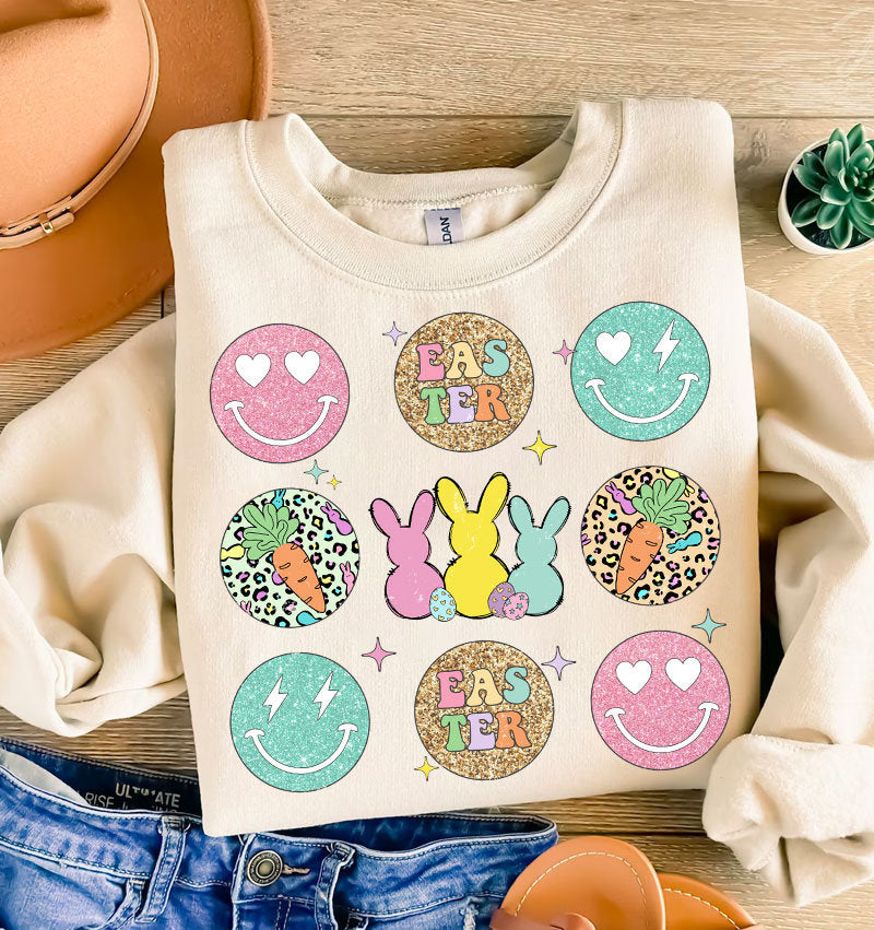 Easter Vibes Retro Png, Easter Bunny Png, Leopard Smiley Bunny Png, Bunny Checkered Png, Retro Easter Png, Peeps Png, Happy Easter Png - VartDigitals