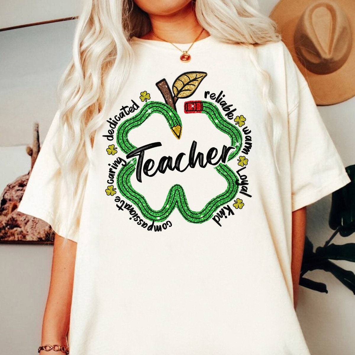 One Lucky Teacher Png, Teacher Pencils Patricks Day Png Sublimation, St Patrick's Day Png, Shamrock Teacher Shirt Png,St Patty's Day Png - VartDigitals