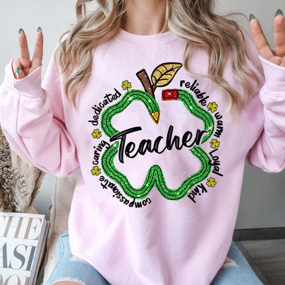 One Lucky Teacher Png, Teacher Pencils Patricks Day Png Sublimation, St Patrick's Day Png, Shamrock Teacher Shirt Png,St Patty's Day Png - VartDigitals