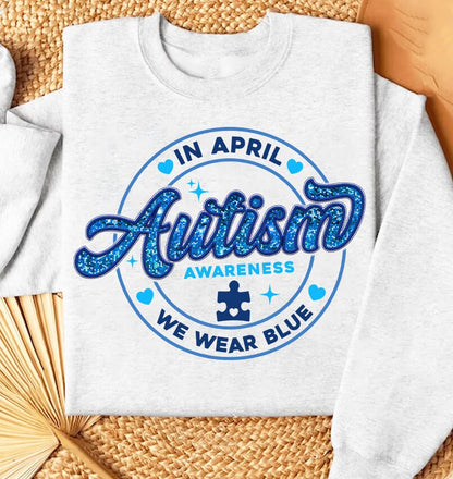 In April We Wear Blue Png, Autism Awareness Png, Autism Puzzle, We Wear Blue Png, Autism Glitter Png, Autism Awareness Png, Autism Accept - VartDigitals