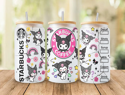 Bundle Kawaii Kitty Kaffeebecher Wrap, Kitty Kaffee, Kitty 16oz Dose Glas Wrap, Kitty Tumbler Wrap, Pink Cat Tumbler, Sofortiger Download 