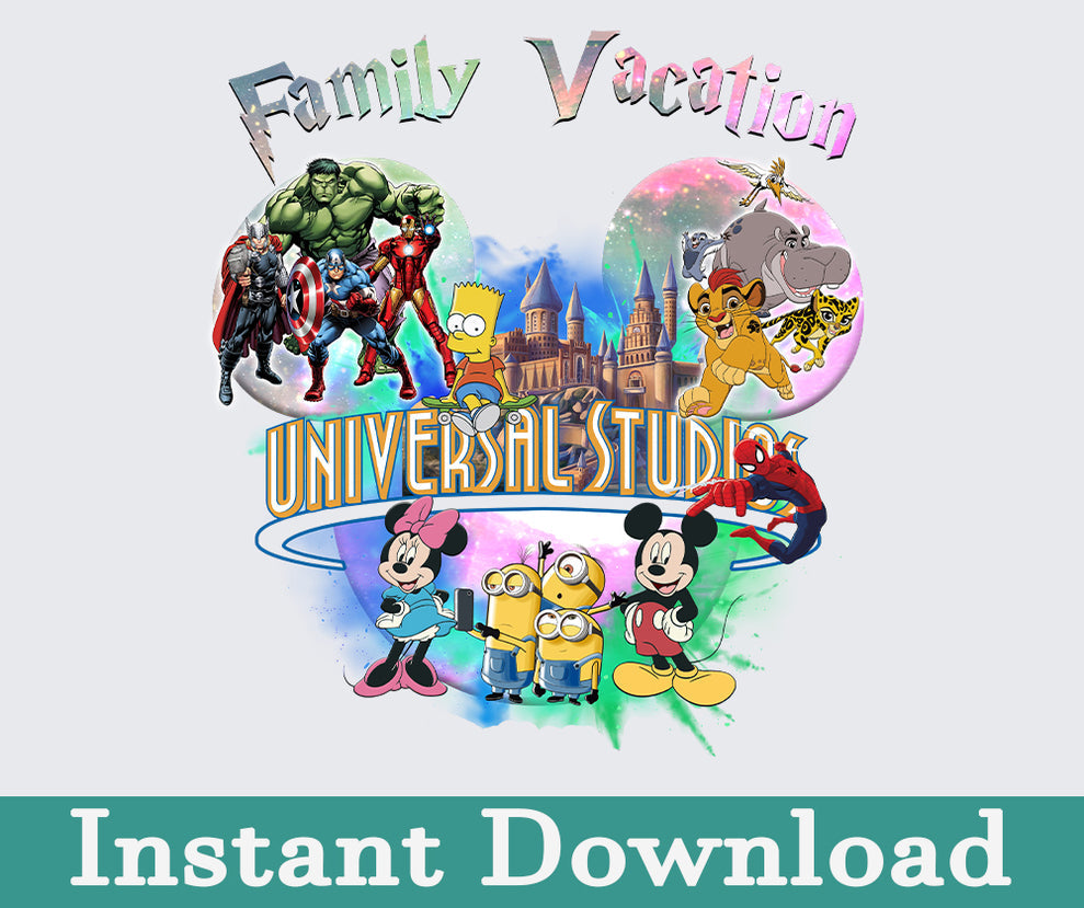 Universal Studio 2024 Png, 2024 Familienausflug Png, Universal Studios Ausflug, Universal Bundle Png, Sublimation Design, Png Download 10