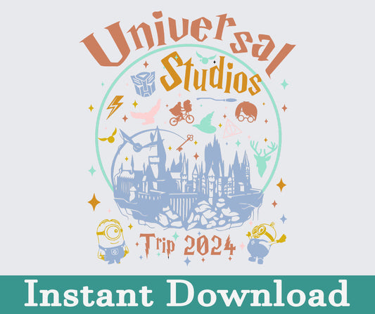 Universal Studio 2024 Png, 2024 Familienausflug Png, Universal Studios Ausflug, Universal Bundle Png, Sublimation Design, Png Download 13