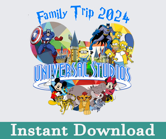 Universal Studio 2024 Png, 2024 Familienausflug Png, Universal Studios Ausflug, Universal Bundle Png, Sublimation Design, Png Download 15