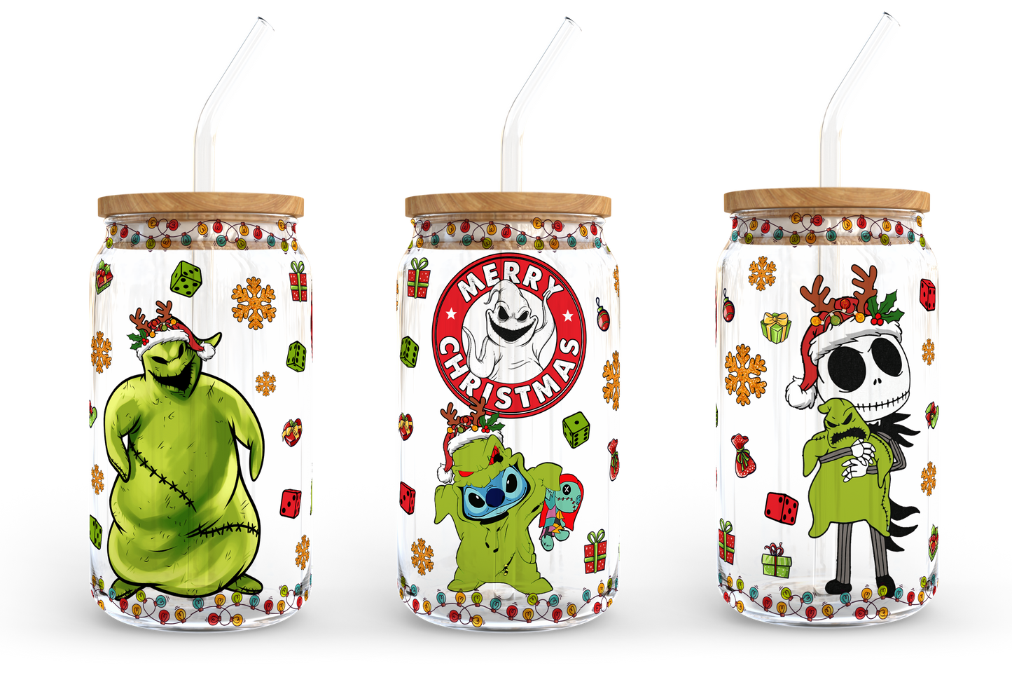 Cartoon Weihnachten 16oz Libbey Dose Cartoon PNG, 16oz Glasdose Wrap, 16oz Libbey Dose Glas, Weihnachtsbecher Wrap, Vollglas Dose Wrap