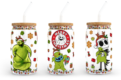 Cartoon Weihnachten 16oz Libbey Dose Cartoon PNG, 16oz Glasdose Wrap, 16oz Libbey Dose Glas, Weihnachtsbecher Wrap, Vollglas Dose Wrap