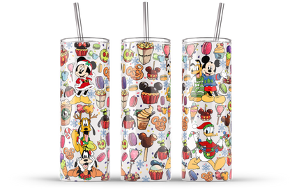 Cartoon Weihnachtsbecher, 20oz Weihnachtsbecher Wrap, 20oz Skinny Tumbler, Weihnachtssublimation, Weihnachts png, Weihnachtsurlaub Tumbler