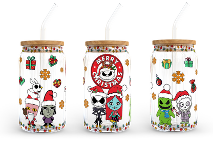 Cartoon Weihnachten 16oz Libbey Dose Cartoon PNG, 16oz Glasdose Wrap, 16oz Libbey Dose Glas, Weihnachtsbecher Wrap, Vollglas Dose Wrap