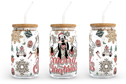 Cartoon Weihnachten 16 oz Glasdose Wrap Bundle, 16oz Libbey Glasdose, Weihnachtsbecher, Weihnachtsglasdose, Dose Glas Wrap, PNG Download