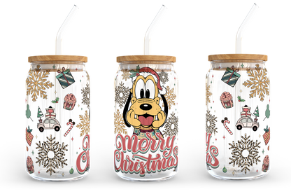 Cartoon Weihnachten 16 oz Glasdose Wrap Bundle, 16oz Libbey Glasdose, Weihnachtsbecher, Weihnachtsglasdose, Dose Glas Wrap, PNG Download