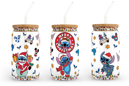 Cartoon Weihnachten 16oz Libbey Dose Cartoon PNG, 16oz Glasdose Wrap, 16oz Libbey Dose Glas, Weihnachtsbecher Wrap, Vollglas Dose Wrap