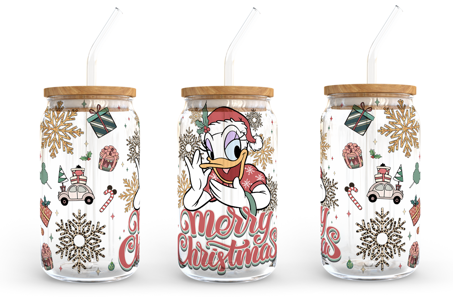 Cartoon Weihnachten 16 oz Glasdose Wrap Bundle, 16oz Libbey Glasdose, Weihnachtsbecher, Weihnachtsglasdose, Dose Glas Wrap, PNG Download