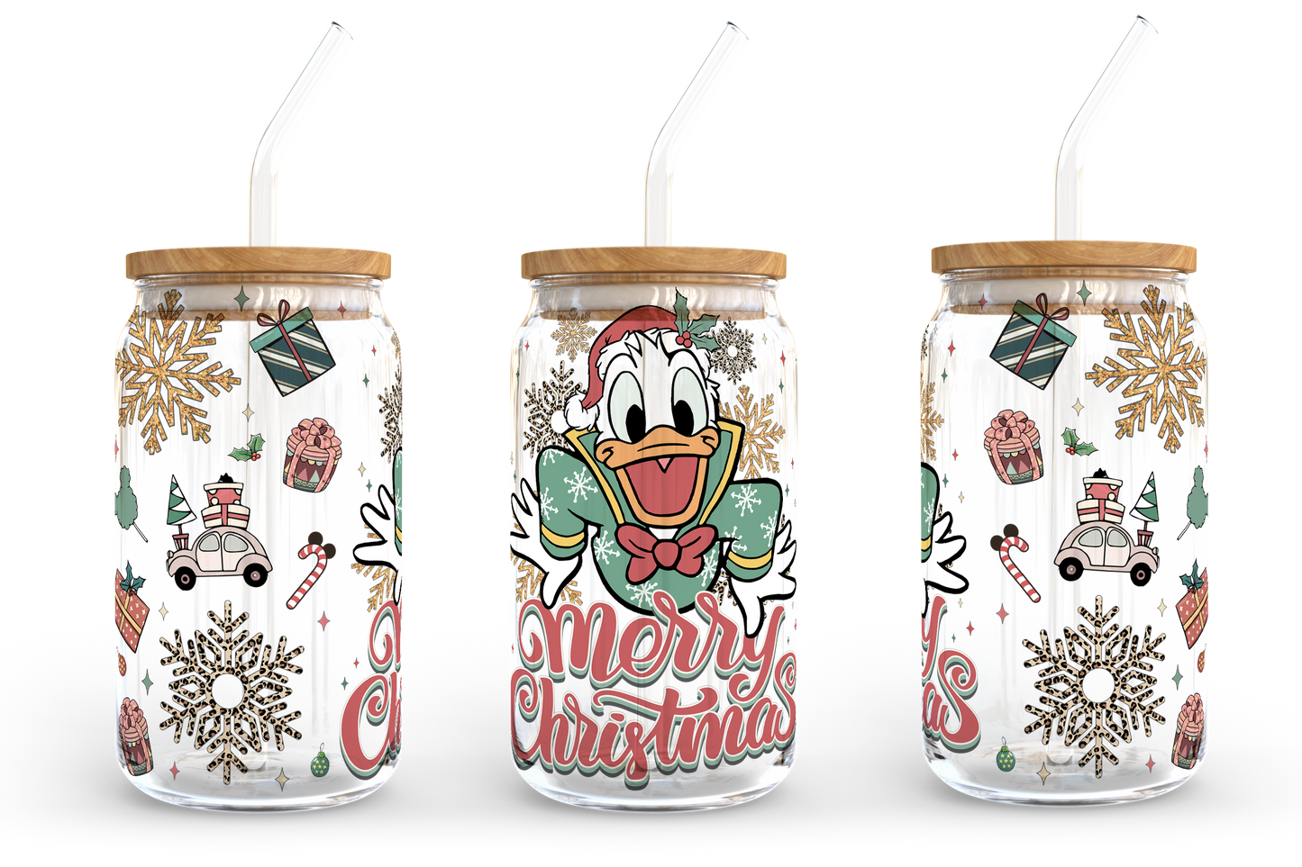 Cartoon Weihnachten 16 oz Glasdose Wrap Bundle, 16oz Libbey Glasdose, Weihnachtsbecher, Weihnachtsglasdose, Dose Glas Wrap, PNG Download