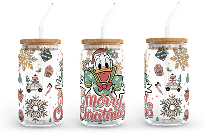 Cartoon Weihnachten 16 oz Glasdose Wrap Bundle, 16oz Libbey Glasdose, Weihnachtsbecher, Weihnachtsglasdose, Dose Glas Wrap, PNG Download