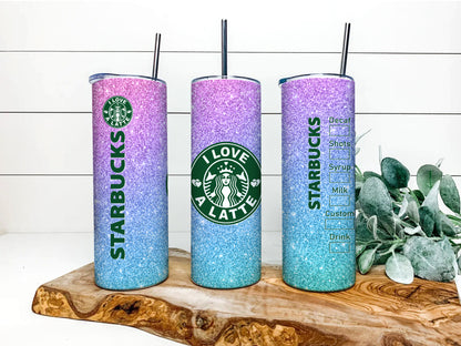 Starbucks-Becher, 20 oz, Sublimation; schmaler Becher, 20 oz, Überzug; gerades und umwickeltes Design; Glitzer-Becher-Umschlag; Starbucks-Sublimation