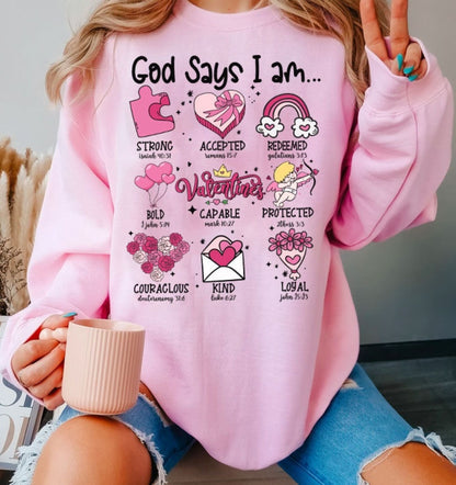 God Says I am Valentine Png, Jesus Valentine png, Christian Valentine png, Valentine Bible Verse png, Retro Valentine png,God Valentine - VartDigitals