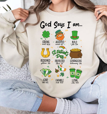 God Says I Am Patrick_s Day Png, St Patrick Day_s Png, Christian Patrick Day Png, Green Day Png, St Patricks Day Png, Jesus St Patricks Png - VartDigitals