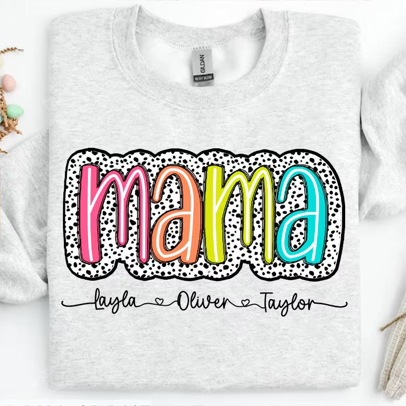 Mama Dalmatiner PNG, Muttertag Dalmatiner Bundle Png, Oma Tante Dalmatiner Punkte, benutzerdefinierte Mama mit Kinder Namen Design, Muttertag png