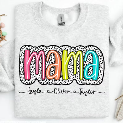 Mama Dalmatiner PNG, Muttertag Dalmatiner Bundle Png, Oma Tante Dalmatiner Punkte, benutzerdefinierte Mama mit Kinder Namen Design, Muttertag png