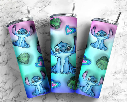 Inflated Stitch Tumbler Design Png 3D Tumbler Wraps 20oz Skinny Sublimation Digital Downloads 3D Puffy Stitch Design Sublimation Png - VartDigitals