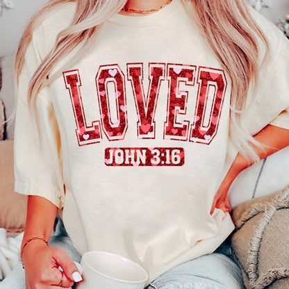 Loved John 316 PNG, So Very Loved Png, Christian Valentines Sublimation, Valentine Glitter Design PNG, Valentines Day T Shirt Design - VartDigitals