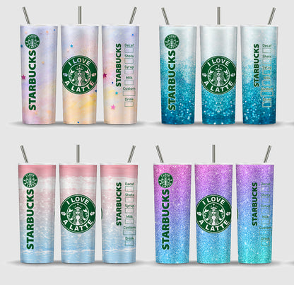 Starbucks-Becher, 20 oz, Sublimation; schmaler Becher, 20 oz, Überzug; gerades und umwickeltes Design; Glitzer-Becher-Umschlag; Starbucks-Sublimation