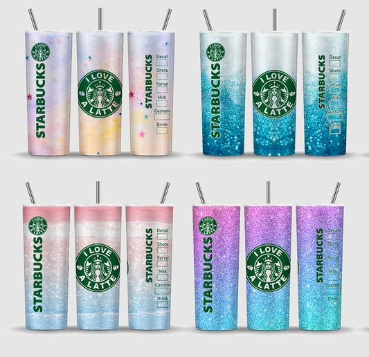 Starbucks-Becher, 20 oz, Sublimation; schmaler Becher, 20 oz, Überzug; gerades und umwickeltes Design; Glitzer-Becher-Umschlag; Starbucks-Sublimation