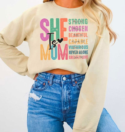 She is Mom PNG, Retro Mother PNG