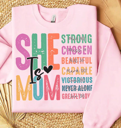 She is Mom PNG, Retro Mother PNG