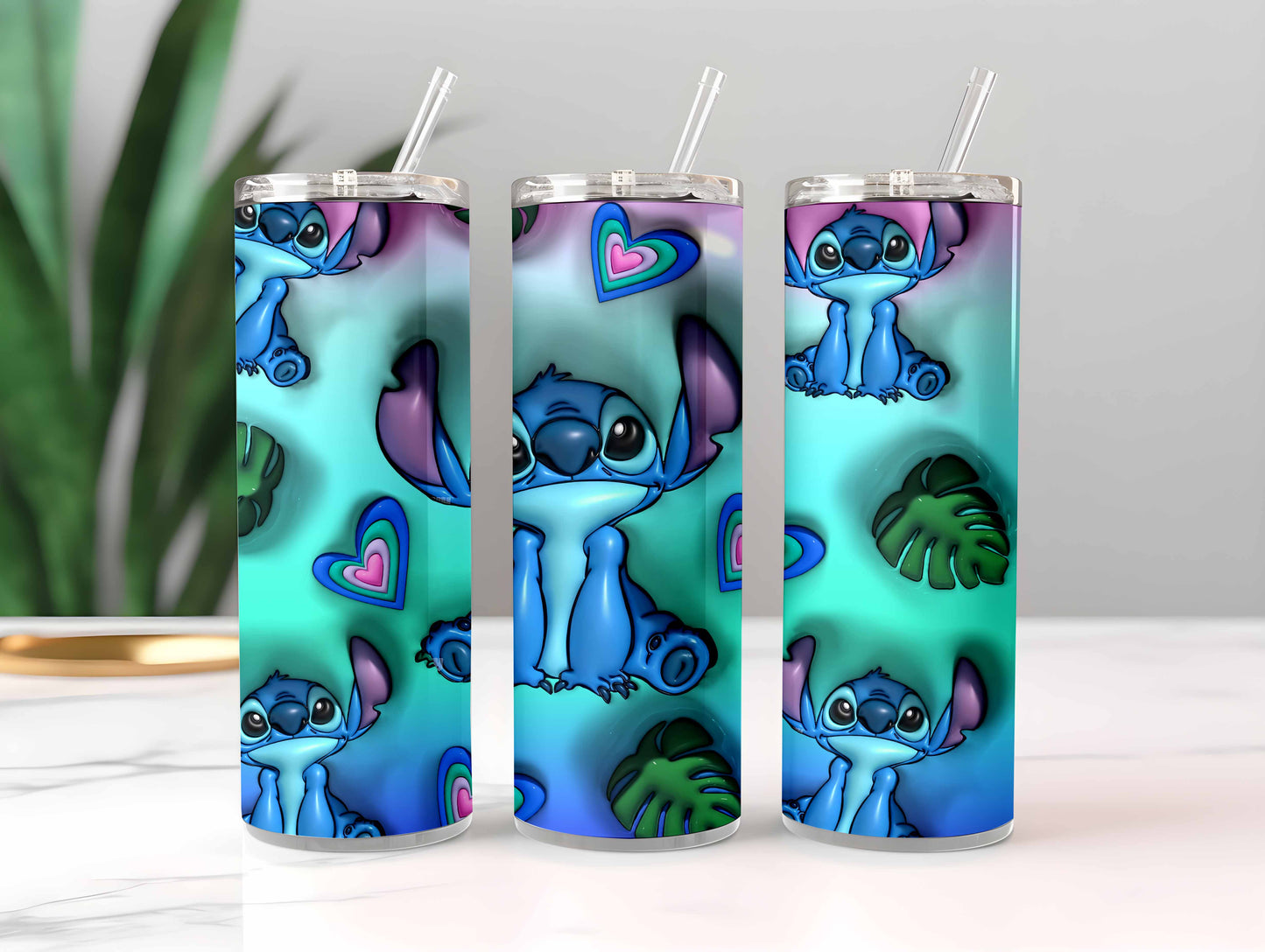 Inflated Stitch Tumbler Design Png 3D Tumbler Wraps 20oz Skinny Sublimation Digital Downloads 3D Puffy Stitch Design Sublimation Png - VartDigitals