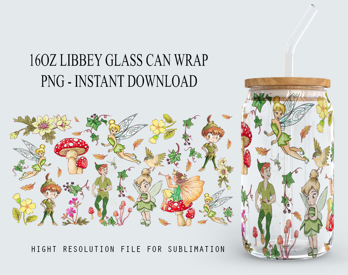 Magic Princess Can Glass, Magic Can Glass Wrap, Cartoon Tumbler Wrap, 16oz Can Glass, Full Tumbler Wrap, Can Glass Wrap, Png Sublimation - VartDigitals