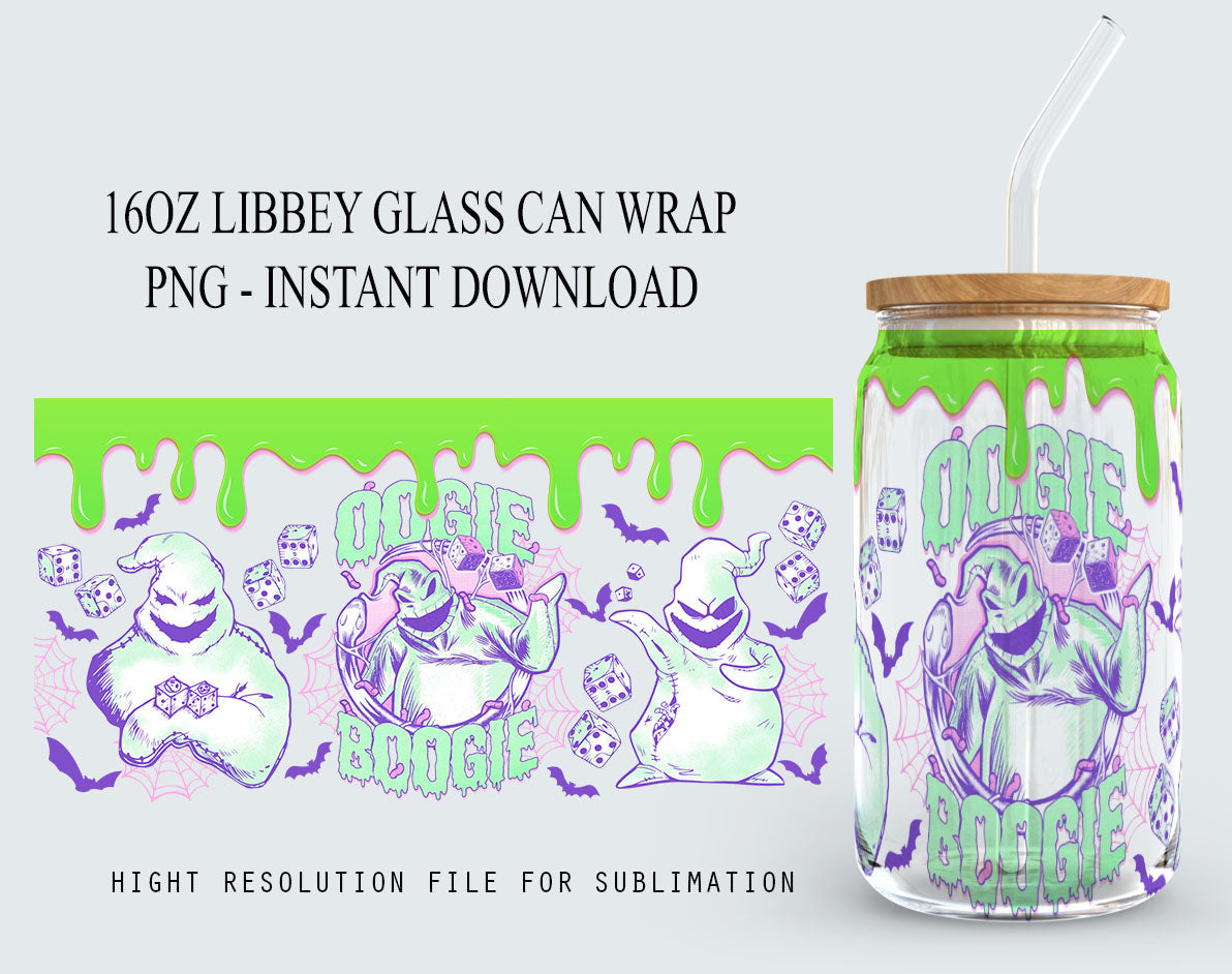 Horror Tumbler Wrap, 16oz Can Glass Wrap, Sublimation Design Png 1