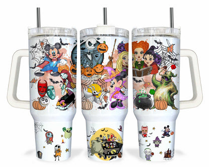 Mickey Halloween 40 oz Becher Wrap, Mickey Friends Halloween Quencher Becher Wrap, Horror Becher Wrap, Trick or Treat, Gruselige Vibes Png