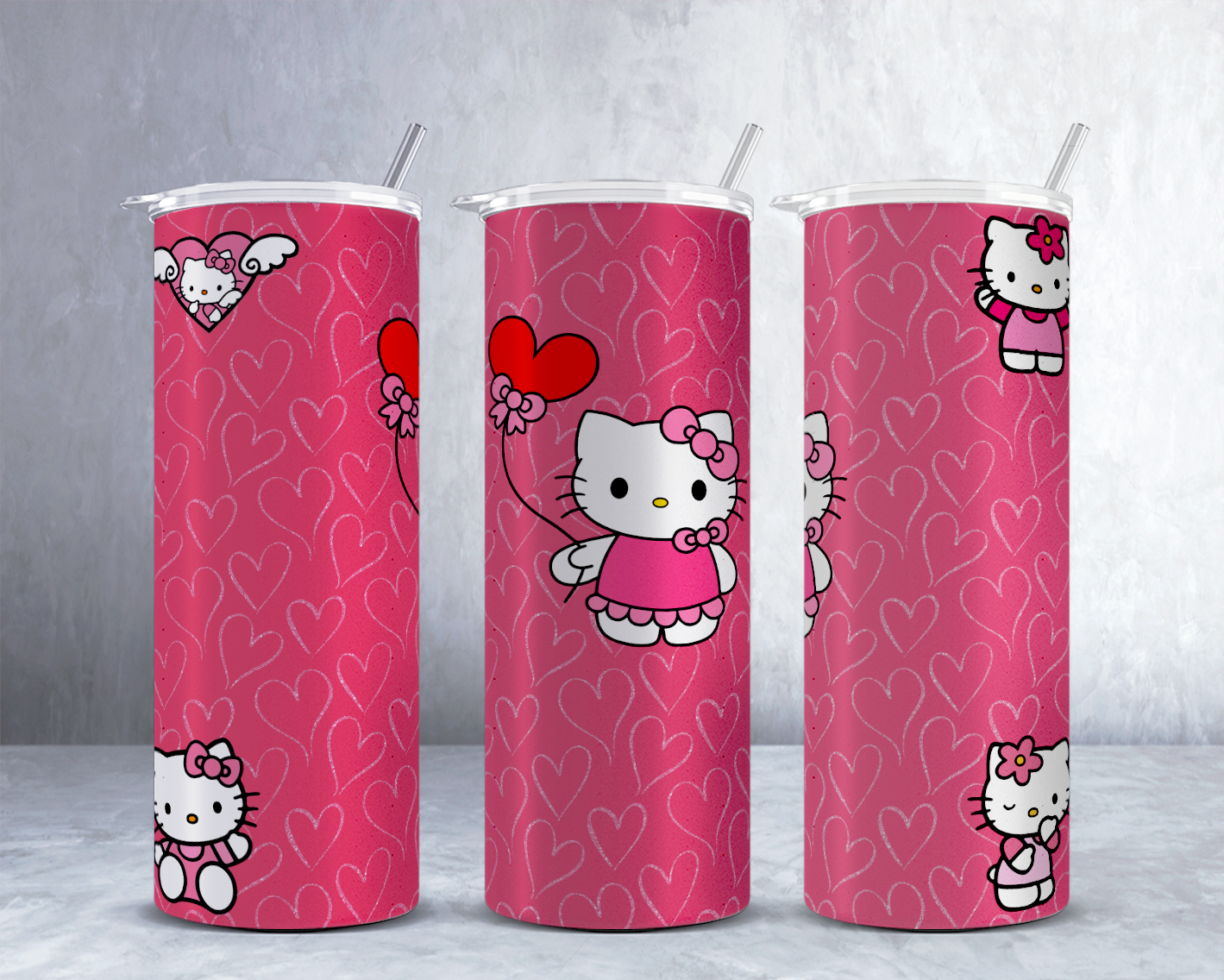 Kawaii Kitty tumbler design Bundle , 20 oz straight tumbler design, sublimation image, tumbler wrap Kawaii sublimation, bundle tumbler wrap - VartDigitals